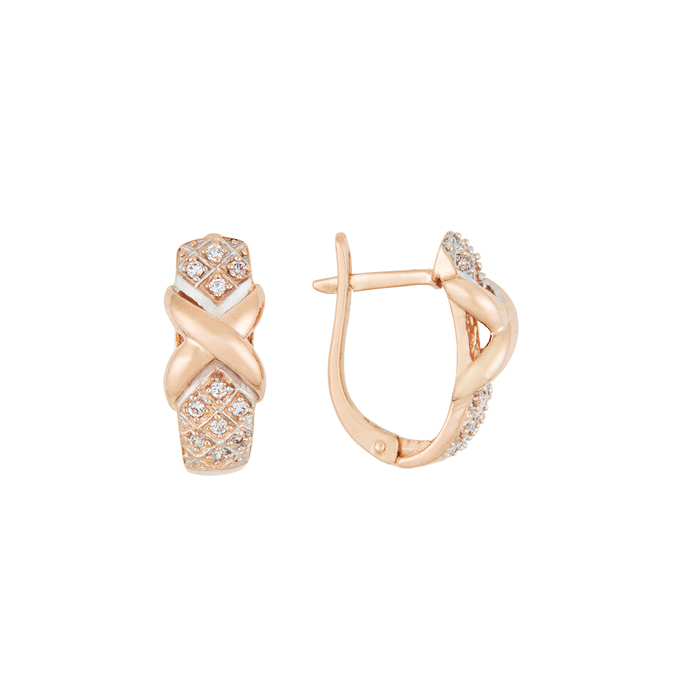 Серьги из золота 585 пробы c фианитами, Л 7501 9275 за 50640