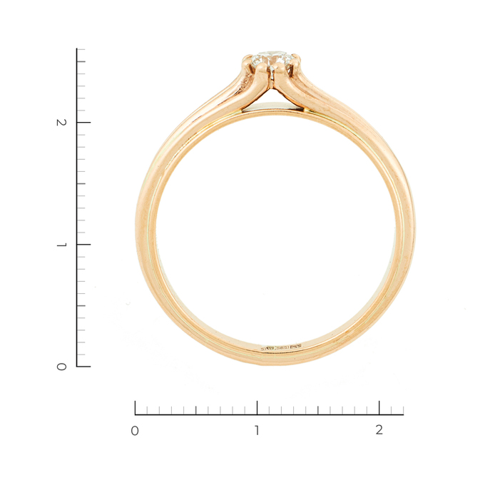 Кольцо из красного золота 585 пробы c 1 бриллиантом