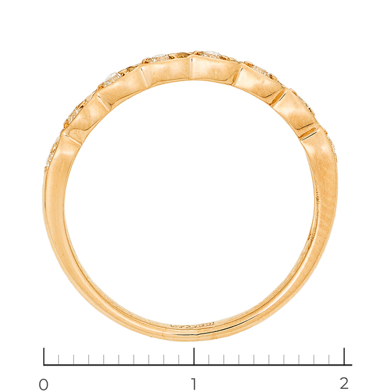 Кольцо из красного золота 585 пробы c 8 бриллиантами, Л22068243 за 12375