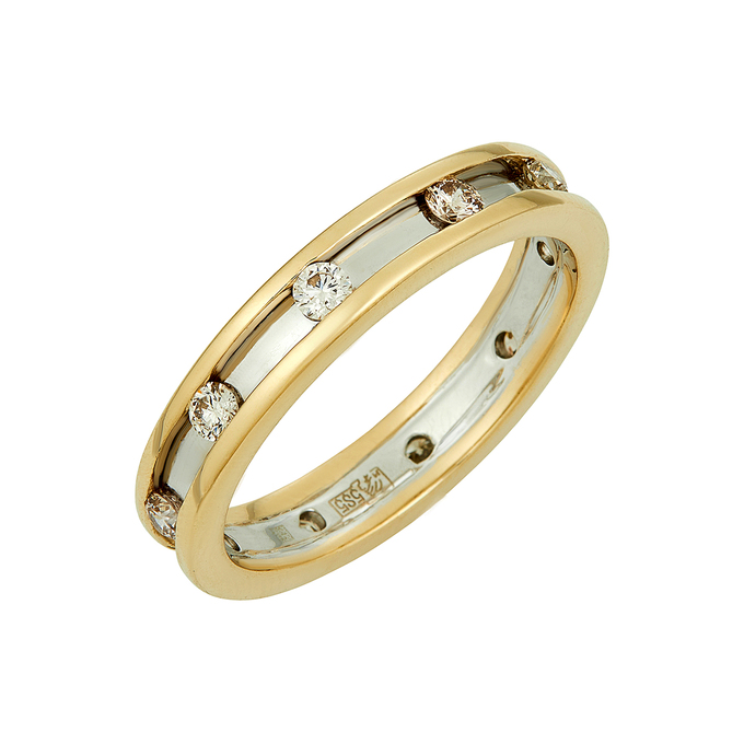 Кольцо из золота 585 пробы c бриллиантами