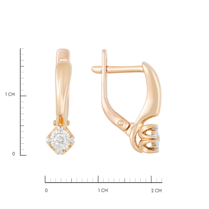 Серьги из золота 585 пробы c бриллиантами, Л 0514 0346 за 29520