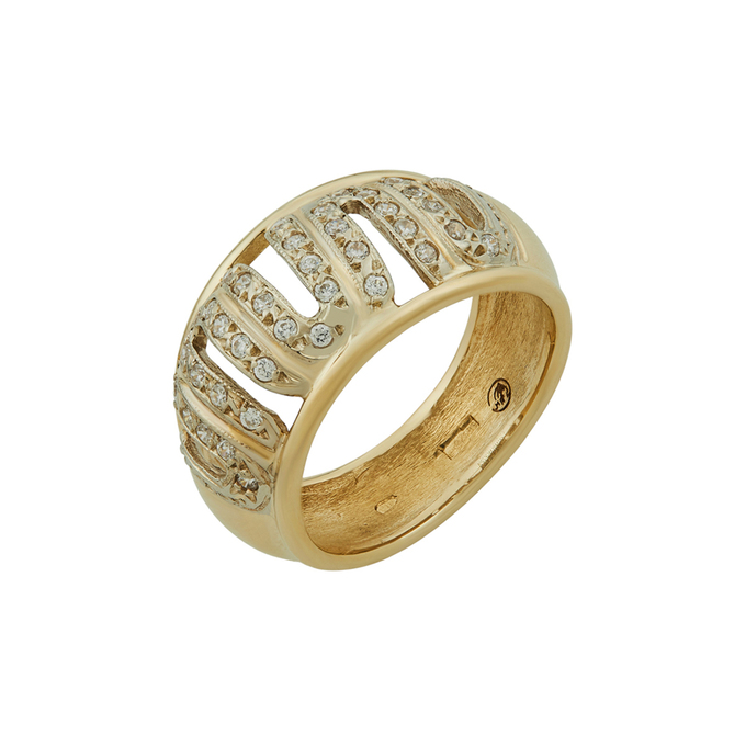 Кольцо из золота 585 пробы c фианитами