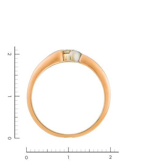 Кольцо из комбинированного золота 585 пробы c 1 бриллиантом, Л24139197 за 20500