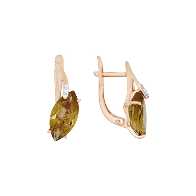 Серьги из золота 585 пробы c синт.камнями и фианитами, Л 7502 3885 за 25280
