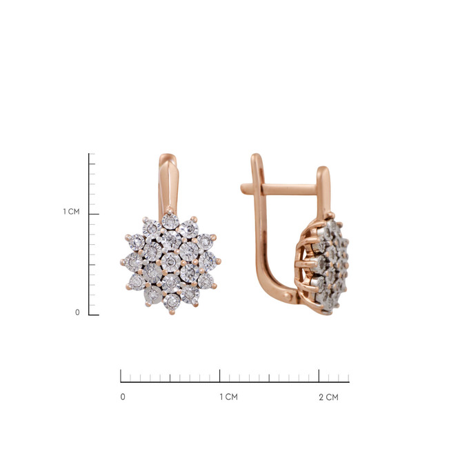 Серьги из золота 585 пробы с бриллиантами