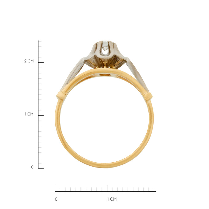 Кольцо из золота 750 пробы c бриллиантом
