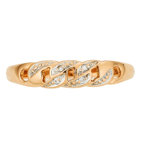 Кольцо из комбинированного золота 585 пробы c 4 бриллиантами, Л29105392 за 11900