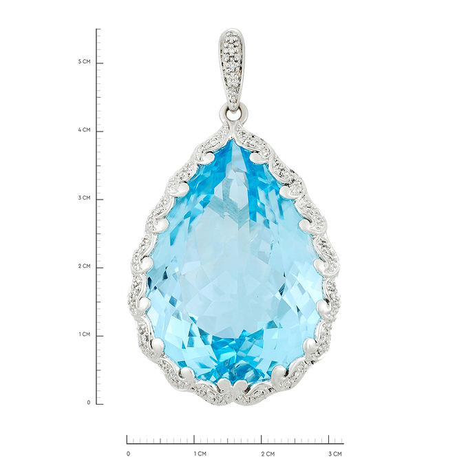 Подвеска из золота 585 пробы c топазом и бриллиантами, Л 2812 1541 за 210000