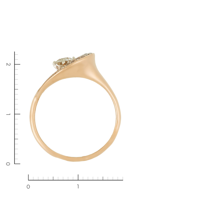 Кольцо из красного золота 585 пробы c 14 бриллиантами, Л 2809 3481 за 46130