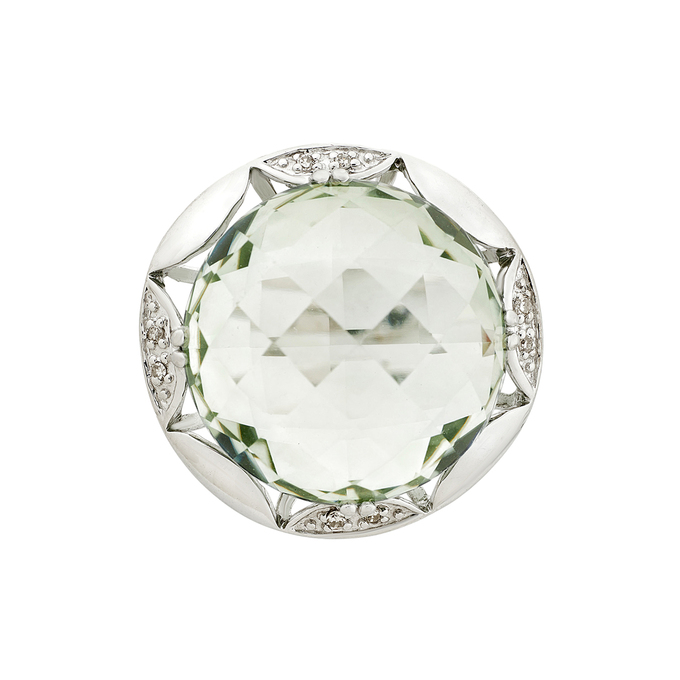 Кольцо из золота 585 пробы c празиолитом и бриллиантами, Л 2316 8838 за 92700