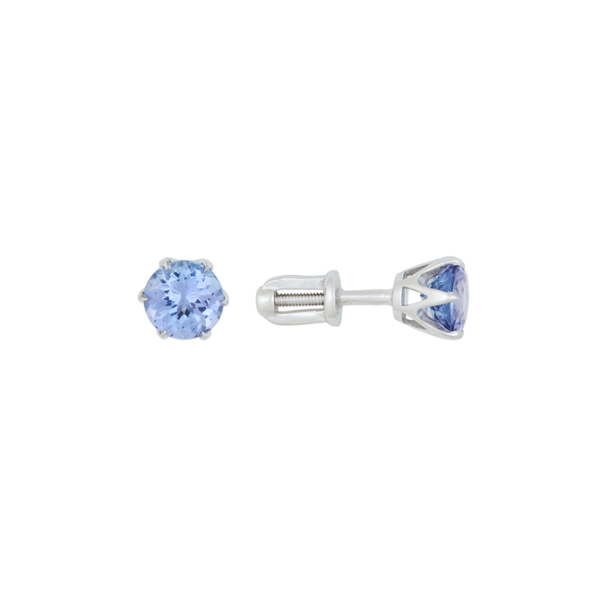 Серьги из золота 585 пробы c 2 танзанитами