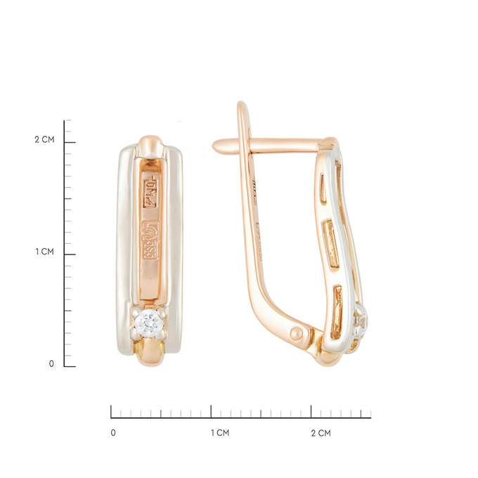 Серьги из золота 585 пробы c фианитами, Л 0616 5265 за 29840