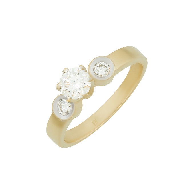 Кольцо из золота 585 пробы c бриллиантами