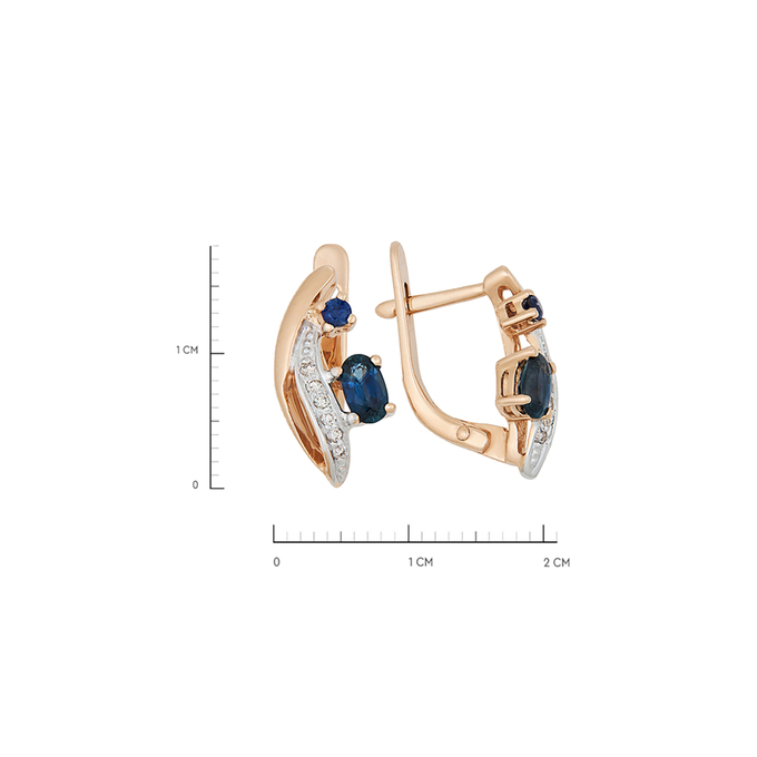 Серьги из золота 585 пробы c сапфирами и бриллиантами, К 0000 5218 за 57900