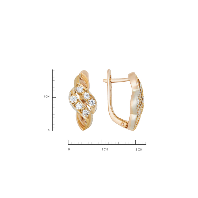 Серьги из золота 585 пробы c синтетическими камнями, К 0000 3429 за 47100