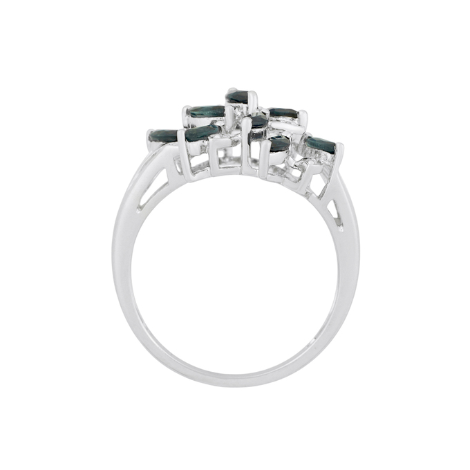 Кольцо из золота 585 пробы c сапфирами и бриллиантами