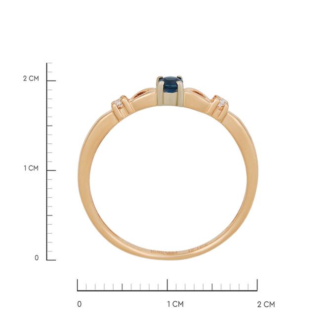 Кольцо из золота 585 пробы c сапфиром и бриллиантами, Л 2811 3667 за 21520