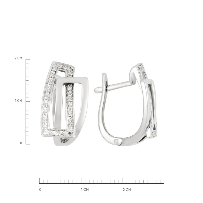 Серьги из золота 585 пробы с бриллиантами, Л 5104 2663 за 63800