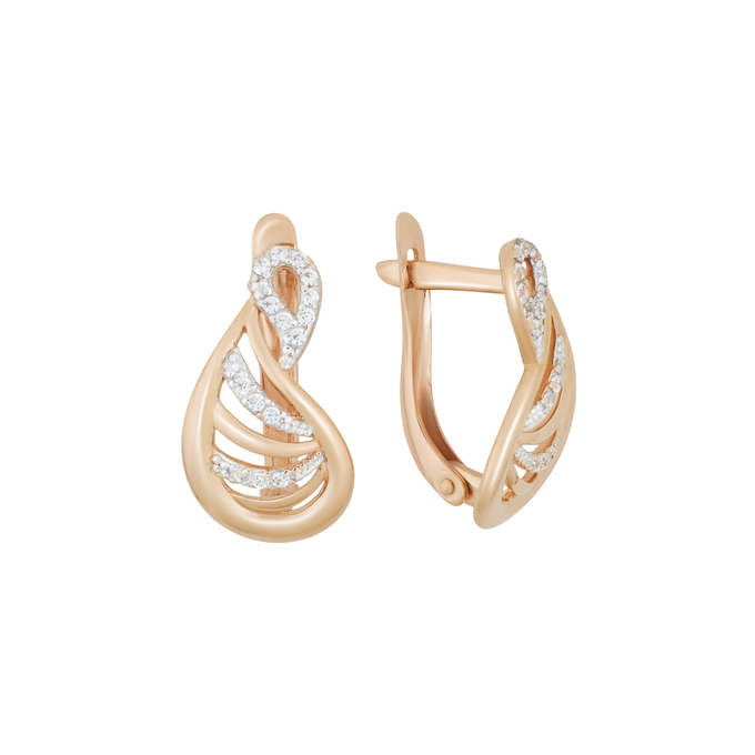 Серьги из золота 585 пробы c фианитами, Л 0806 7000 за 24240