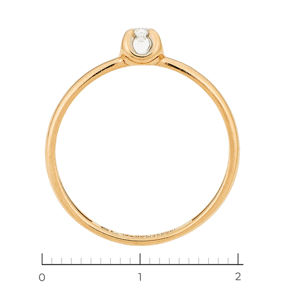 Кольцо из комбинированного золота 585 пробы c 1 бриллиантом, Л70007211 за 10140