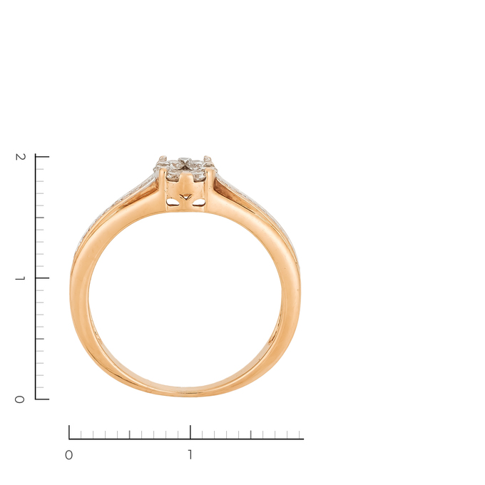 Кольцо из золота 585 пробы c 27 бриллиантами, Л 4807 0200 за 22320