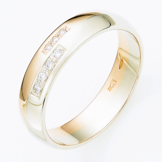 Кольцо из комбинированного золота 585 пробы c 7 бриллиантами Л23132294 фото 1