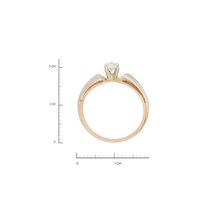 Кольцо из золота 585 пробы c бриллиантом, Л 0616 6641 за 50800