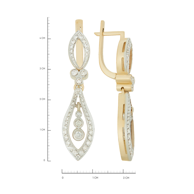 Серьги из золота 585 пробы c бриллиантами, Л 0514 3891 за 132000