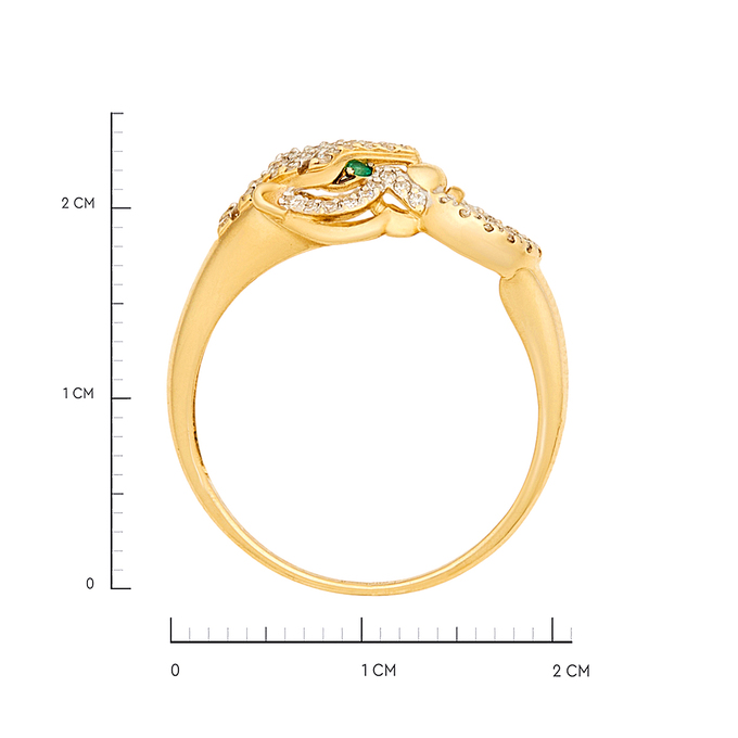 Кольцо из золота 585 пробы c изумрудами и бриллиантами, Л 0515 2609 за 54560