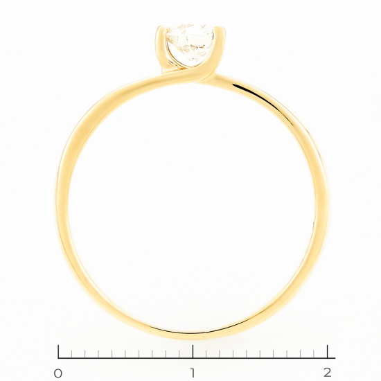 Кольцо из желтого золота 585 пробы c 1 бриллиантом, Л28079006 за 40000
