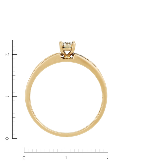 Кольцо из комбинированного золота 585 пробы c 9 бриллиантами, Л04081004 за 8955