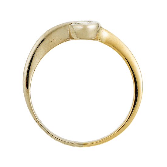 Кольцо из комбинированного золота 585 пробы c 1 бриллиантом, Л22115773 за 13600