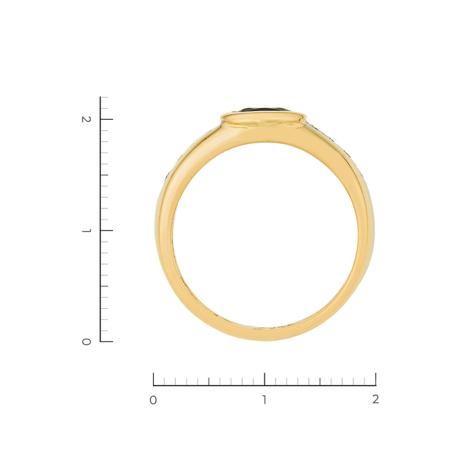 Кольцо из золота 750 пробы c 8 бриллиантами и 1 сапфиром, Л 2809 3414 за 72900