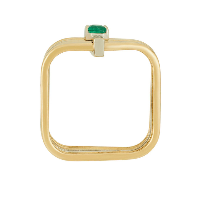 Кольцо из золота 585 пробы c изумрудом и бриллиантами, Л 4306 7064 за 70320