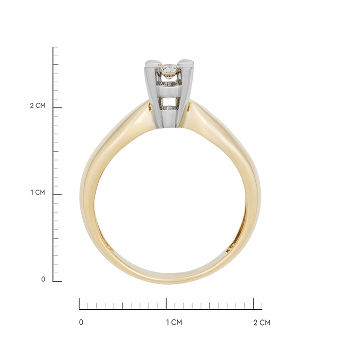 Кольцо из золота 585 пробы c бриллиантом, Л 5500 8862 за 41200