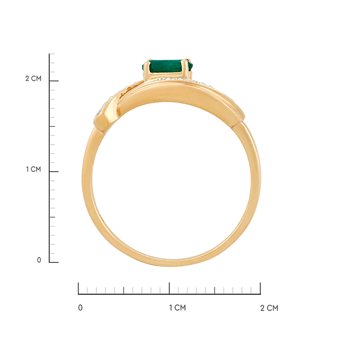 Кольцо из золота 585 пробы c изумрудом и бриллиантами, Л 4306 7056 за 43200