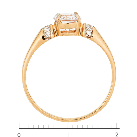Кольцо из красного золота 585 пробы c фианитами, Л41064488 за 11280