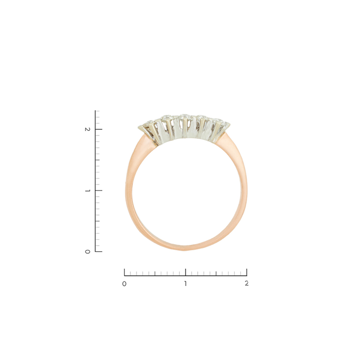 Кольцо из золота 585 пробы c 5 бриллиантами, Л 7601 3316 за 37520