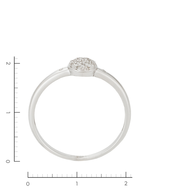 Кольцо из белого золота 585 пробы c 26 бриллиантами, Л 6201 6271 за 15050