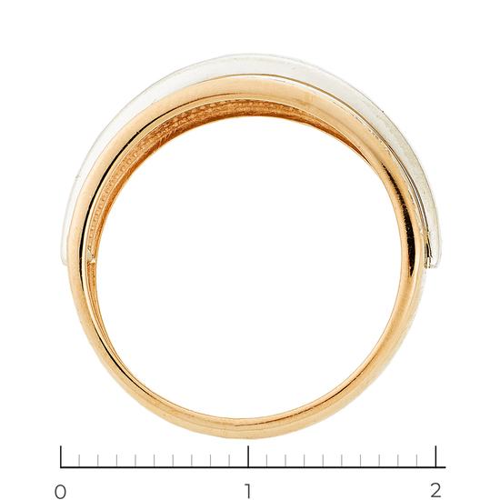 Кольцо из комбинированного золота 585 пробы c 22 бриллиантами, Л57031681 за 16800