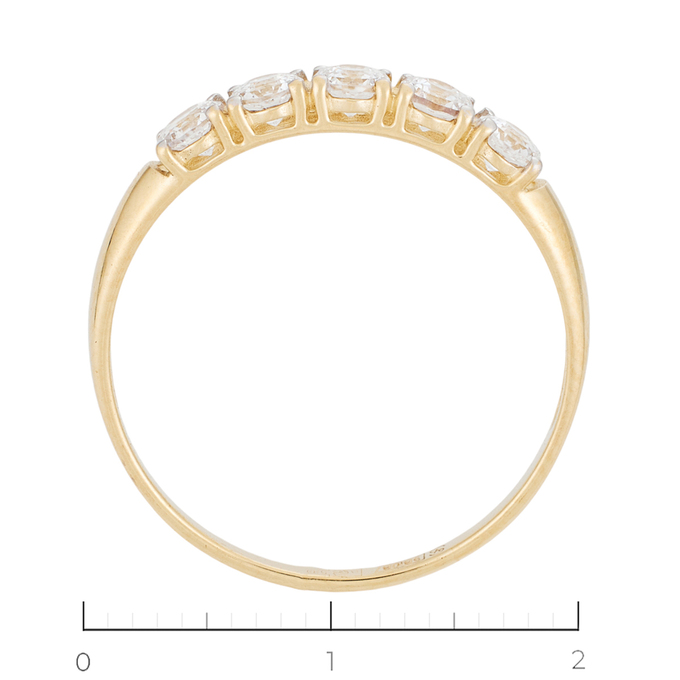 Кольцо из желтого золота 585 пробы c 5 фианитами, Л 2912 5435 за 9840