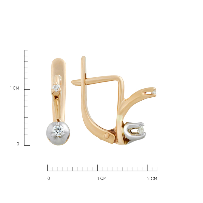 Серьги из золота 585 пробы c бриллиантами, К 0000 3962 за 39000
