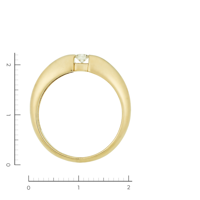 Кольцо из желтого золота 585 пробы c 1 бриллиантом