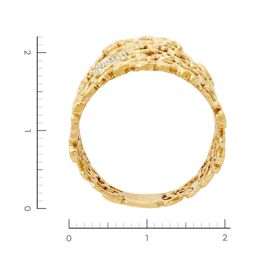 Кольцо из комбинированного золота 750 пробы c 11 бриллиантами, Л28082517 за 95000