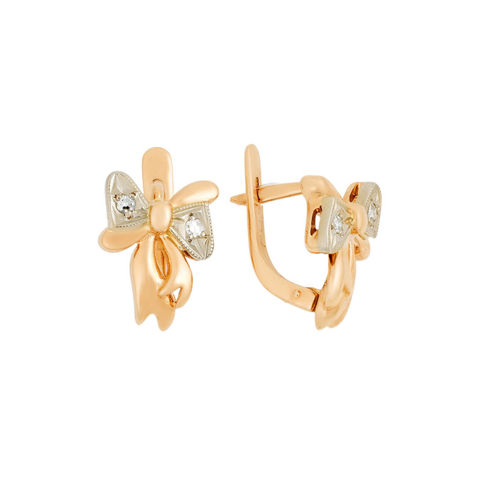 Серьги из золота 585 пробы с бриллиантами, Л 1115 4094 за 50400