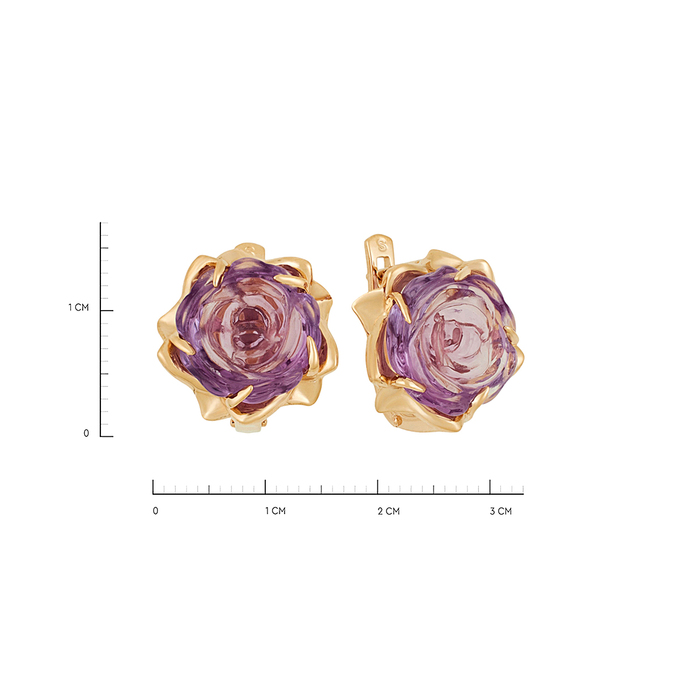 Серьги из золота 585 пробы c аметистами, Л 5805 1652 за 63840