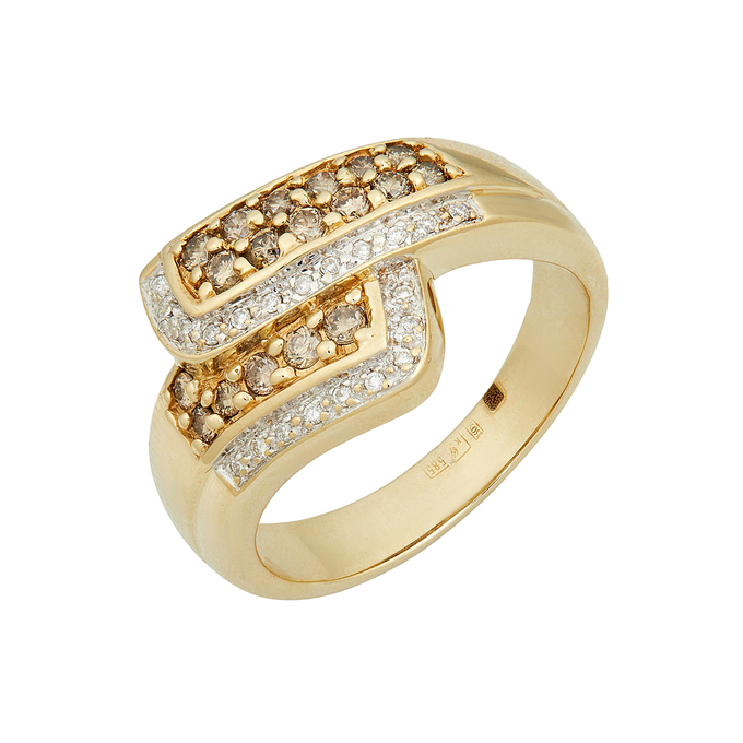 Кольцо из золота 585 пробы c бриллиантами