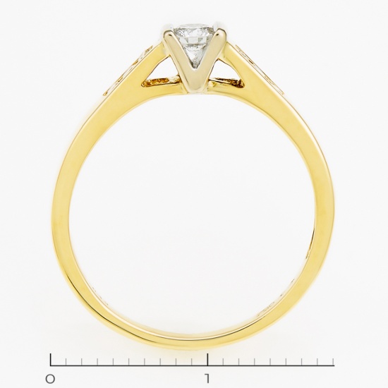 Кольцо из комбинированного золота 750 пробы c 7 бриллиантами, Л30121843 за 16250