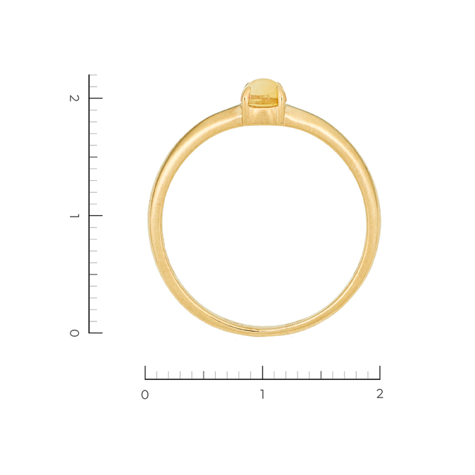 Кольцо из желтого золота 585 пробы c 1 опалом
