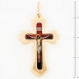 Крестик из красного золота 585 пробы c эмалями Л52060872 фото 2